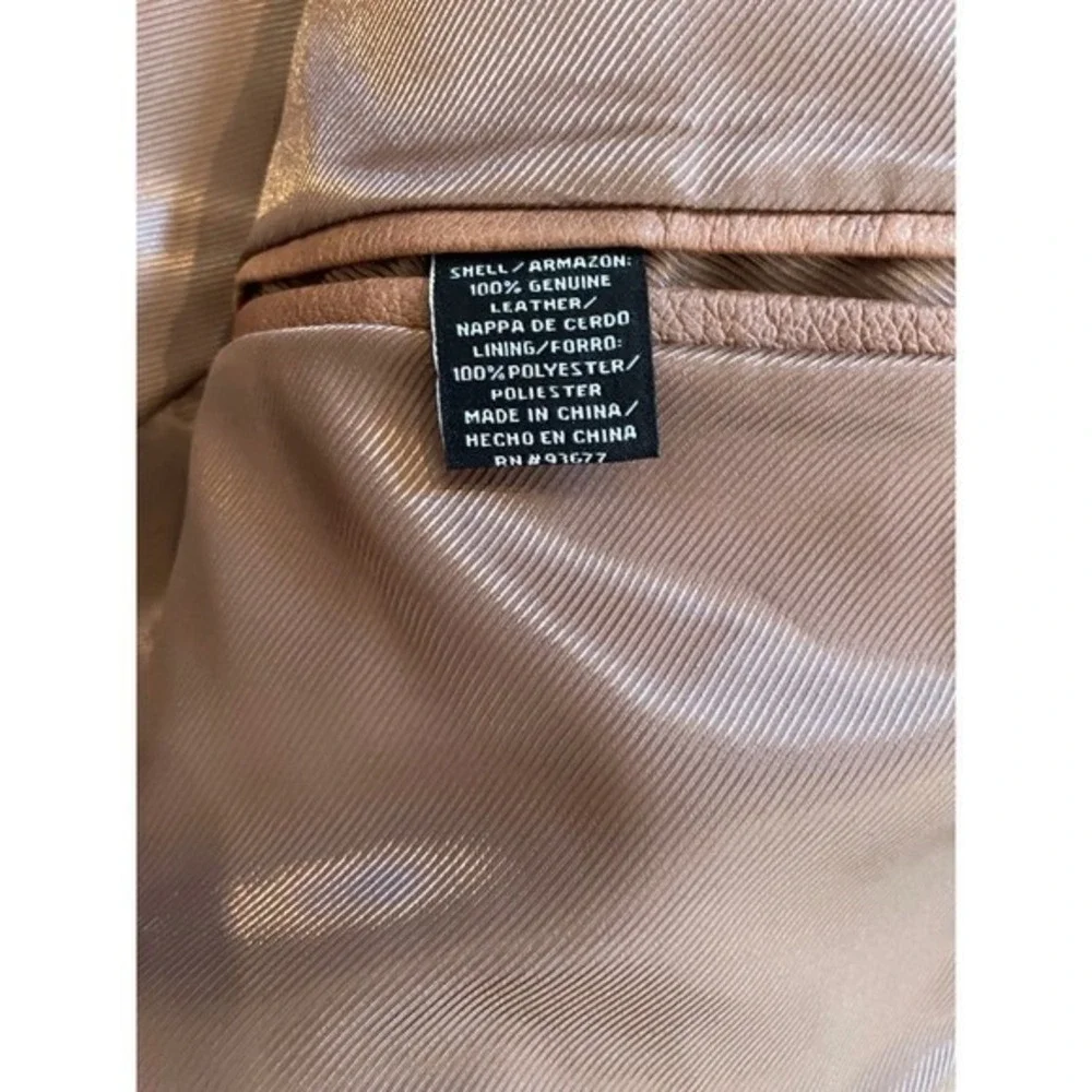 Stafford Essentials Mens Brown Genuine Leather‎ Blazer Jacket XL Full Grain